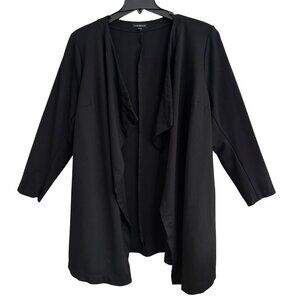 Lane Bryant Black Cascade Front Ponte Overpiece Cardigan SZ 18/20 Professional